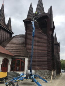 Curatare sablare lemn biserica reformata din Grigorescu, Cluj
