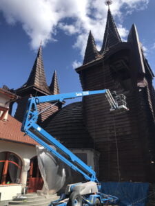 Curatare sablare lemn biserica reformata din Grigorescu, Cluj