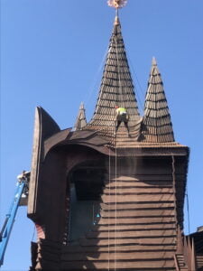 Curatare sablare lemn biserica reformata din Grigorescu, Cluj